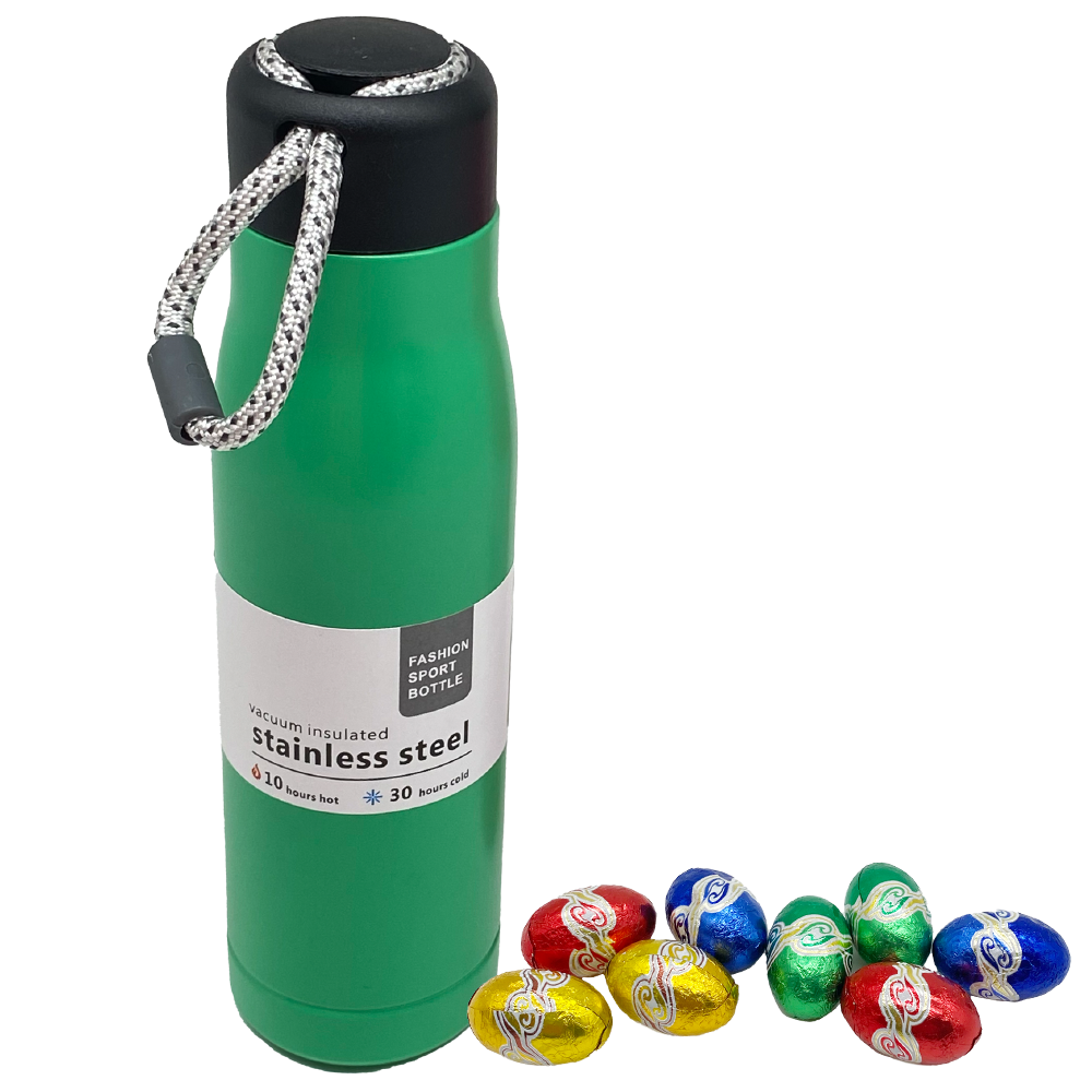 Botella Verde Térmica para Bebida con Mini Ovettis