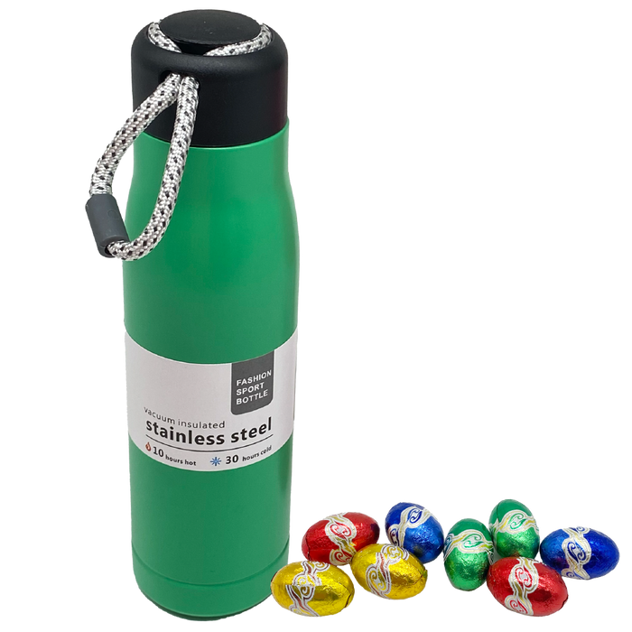 Botella Verde Térmica para Bebida con Mini Ovettis