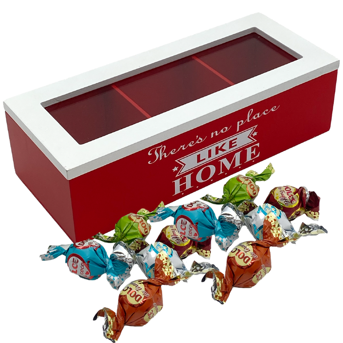 Joyero de Madera "HOME" con Tapa de Cristal con Chocoballs