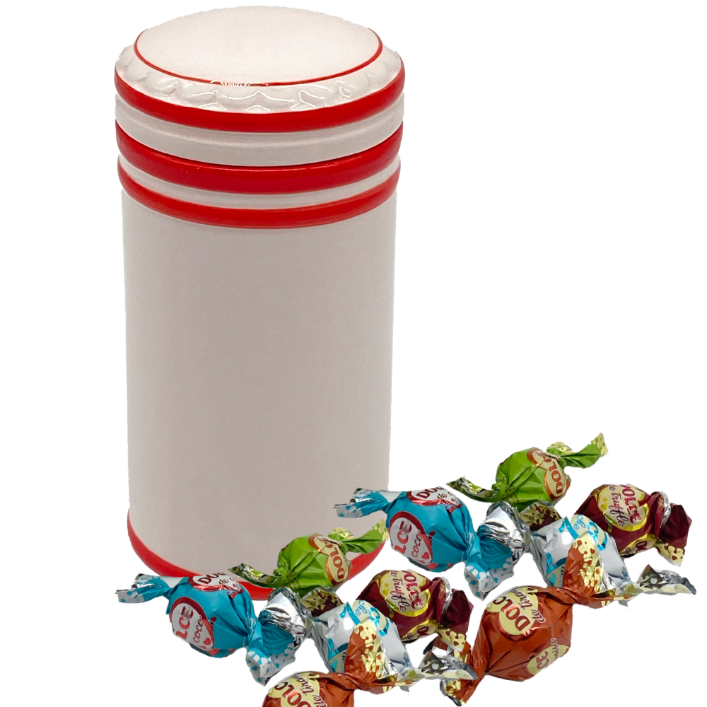 Tarro de Cerámica Rojo con Chocoballs