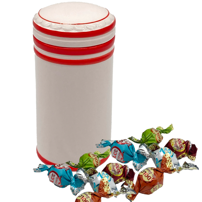 Tarro de Cerámica Rojo con Chocoballs