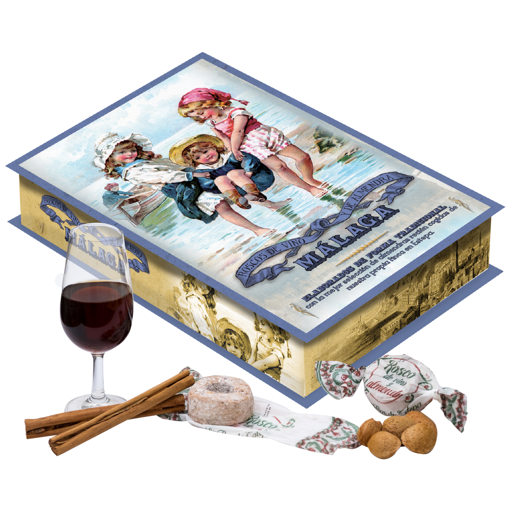 Estuche con Roscos de Vino dulce y Almendra 450 g.