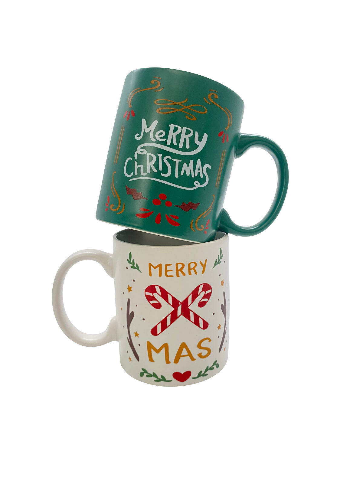 Set 2 Tazas Bicolor Christmas con Chocoballs