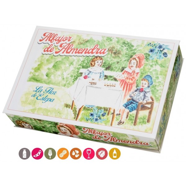 Estuche con Alfajores de Almendra 600 g.